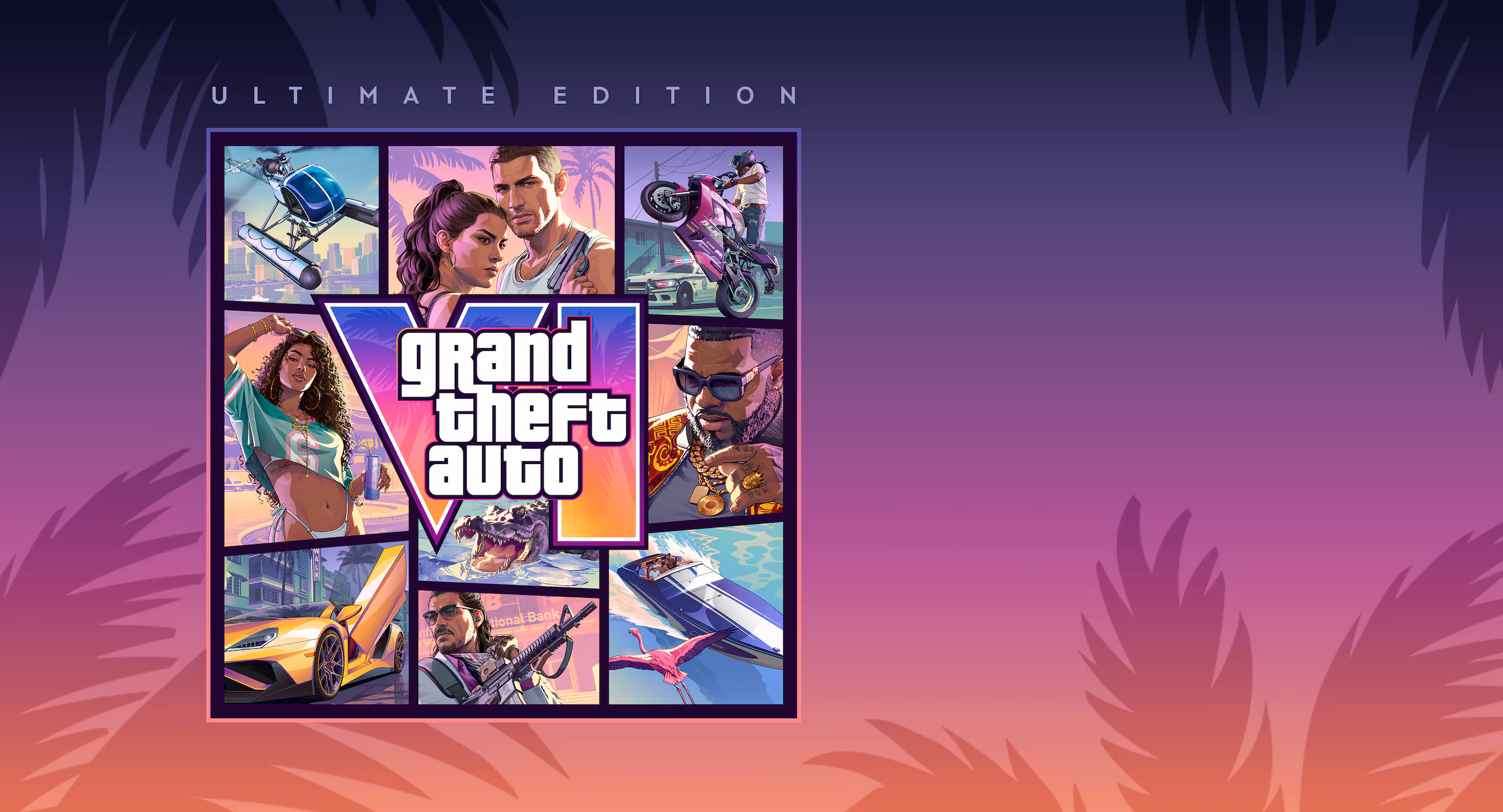 Oficiální artwork GTA VI k přehledu edic hry.